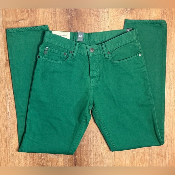 Abercrombie & Fitch Green Button Fly Skinny Jeans Men’s size 31x32 NWT - Picture 3 of 10